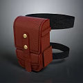 Brown Leather Small Waist Bag With Black Strap And Gold Buttons For Daily Use
