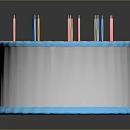 Delicious Birthday Cake With Happy Birthday Text Colorful Candles And Blue Frosting