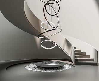 modern revolving staircase 3d model