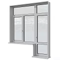 Modern Aluminum Casement Window With Double Glazed Glass And Security Lock