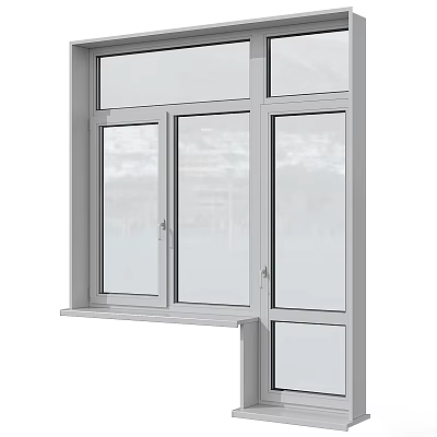 Modern Aluminum Casement Window With Double Glazed Glass And Security Lock 3d model