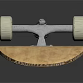 Wooden Skateboard With White Wheels And Metal Trucks On Black Background With Reflection