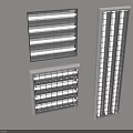 Modern Grille Lights Different Shapes Square And Rectangular Metal Frame Office Lighting Fixtures 3d model