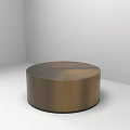 Round Brass Metal Coffee Table In Minimalist White Room Interior Setting 3d model