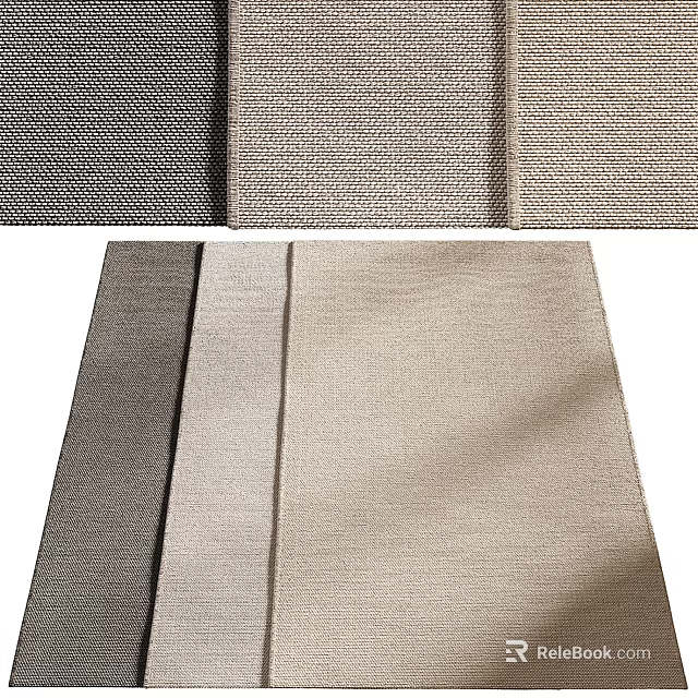 Square Rugs In Various Colors And Textures 3d model 