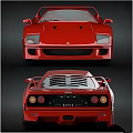 Red Classic Sports Car With Sleek Body Rear Spoiler And Alloy Wheels