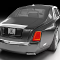 Black Rolls Royce Luxury Sedan Featuring Iconic Grille and Elegant Front Design 3D Render 3d model