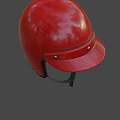 Shiny Red Helmet Protective Headgear For Sports With Adjustable Strap Smooth Surface
