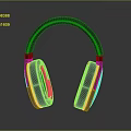 Green And Gray Over Ear Headphones With Comfortable Ear Cushions And Modern Design