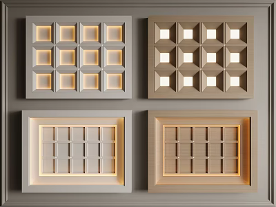 Modern Square Ceiling Chinese Square Ceiling 3d model
