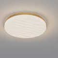 Modern Rectangular Ceiling Light With Wooden Texture And Edge Lighting Design