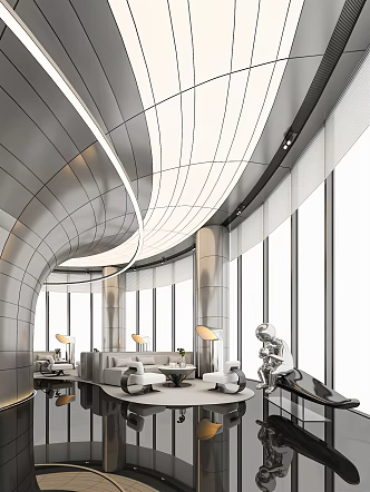 Sales office Modern reception area 3d model