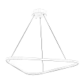 Modern Irregular Shape Chandelier With Black Frame White Light Suspended By Thin Wires 3d model