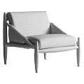 Stylish Brown Leather Single Sofa with Black Frame and Modern Minimalist Design