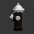 Red and Black Fire Hydrants with Silver Tops for Fire Safety Equipment
