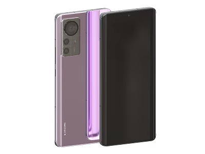 Sleek Digital Mobile Phone With Purple Gradient Back Cover Camera Module And Black Screen 3d model