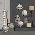 Quiet lamps and lanterns combination floor lamp pendant lamp moon lamp table lamp floor lamp 3d model
