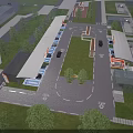 Eco Friendly Parking Lot With Green Grass Trees And Shaded Parking Spaces