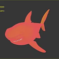 Cartoon Shark Toy Figure With Blue Body Smiling Face And Playful Design