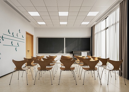 Modern Classroom Music Classroom 3d model