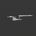 Modern Spaceship Star Trek Spaceship Vehicle 3d model