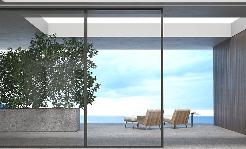 Modern balcony cozy indoor 3d model