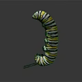 Colorful Striped Curved Sculpture With Vibrant Design And Smooth Lines Detailing
