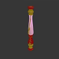 Ornate Golden Decorative Column With Carved Details And Smooth Surface