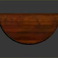 Elegant Red Half Moon Wooden Table With Curved Legs Classic Design