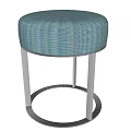Turquoise Woven Round Leisure Chair With Modern Metal Frame Design