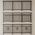 Wrought Iron Railings Featuring Three Different Decorative Patterns 3d model