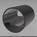 Cylindrical Pipe Structure With Internal Metal Layers Support Tracks And Components 3d model