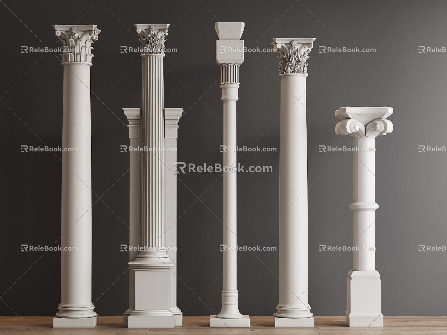 European Column Cylindrical Roman Column 3d model