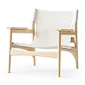 Modern Leisure Chair With Wooden Frame Comfortable Fabric Seat And Armrests