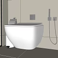 Modern Bathroom Wall Mounted White Toilet With Clean Design And Fixtures