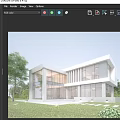 Modern Single Family Villa Exterior Design With Glass Walls And Landscaping