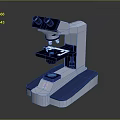 Blue And White Binocular Microscope With Stable Base And Stage For Household Use 3d model