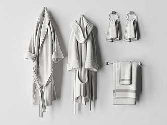 Modern Bathrobe Towel 3d model