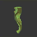 Elegant Wooden Decorative Furniture Leg with Intricate Carvings and Gold Accents