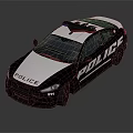 Functional Black And White Police Car With Emergency Lights And Police Branding