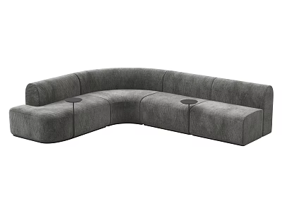 Modern Gray Curved Modular Sectional Sofa Design With Comfortable Seats 3d model