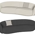 Modern Curved Design Two-Seater Sofa With Light And Dark Color Options And Accent Pillow