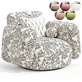 Comfy Leaf Pattern Fabric Upholstered Single Sofa With Multiple Color Options For Modern Home Decor