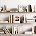 Modern Book Combination Bookshelf Ornaments 3d model