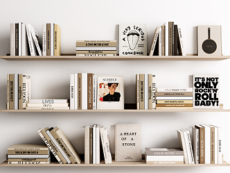 Modern Book Combination Bookshelf Ornaments 3d model