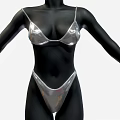 Shiny Silver Women's Bikini Set Two Piece Swimsuit Fashion Design