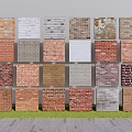 Building Exterior Wall With Various Brick Textures And Color Options 3d model