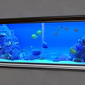 Underwater Animal Painting With Coral Reef Colorful Fish And Blue Sea Background