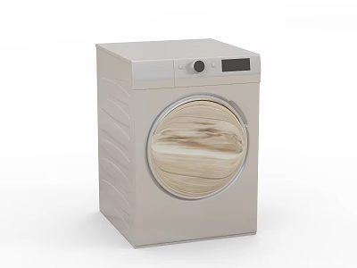 Modern White Front Load Washing Machine With Circular Door And Digital Control Panel 3d model