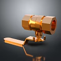 Golden Brass Valve With Lever Handle And Shiny Surface For Industrial Use